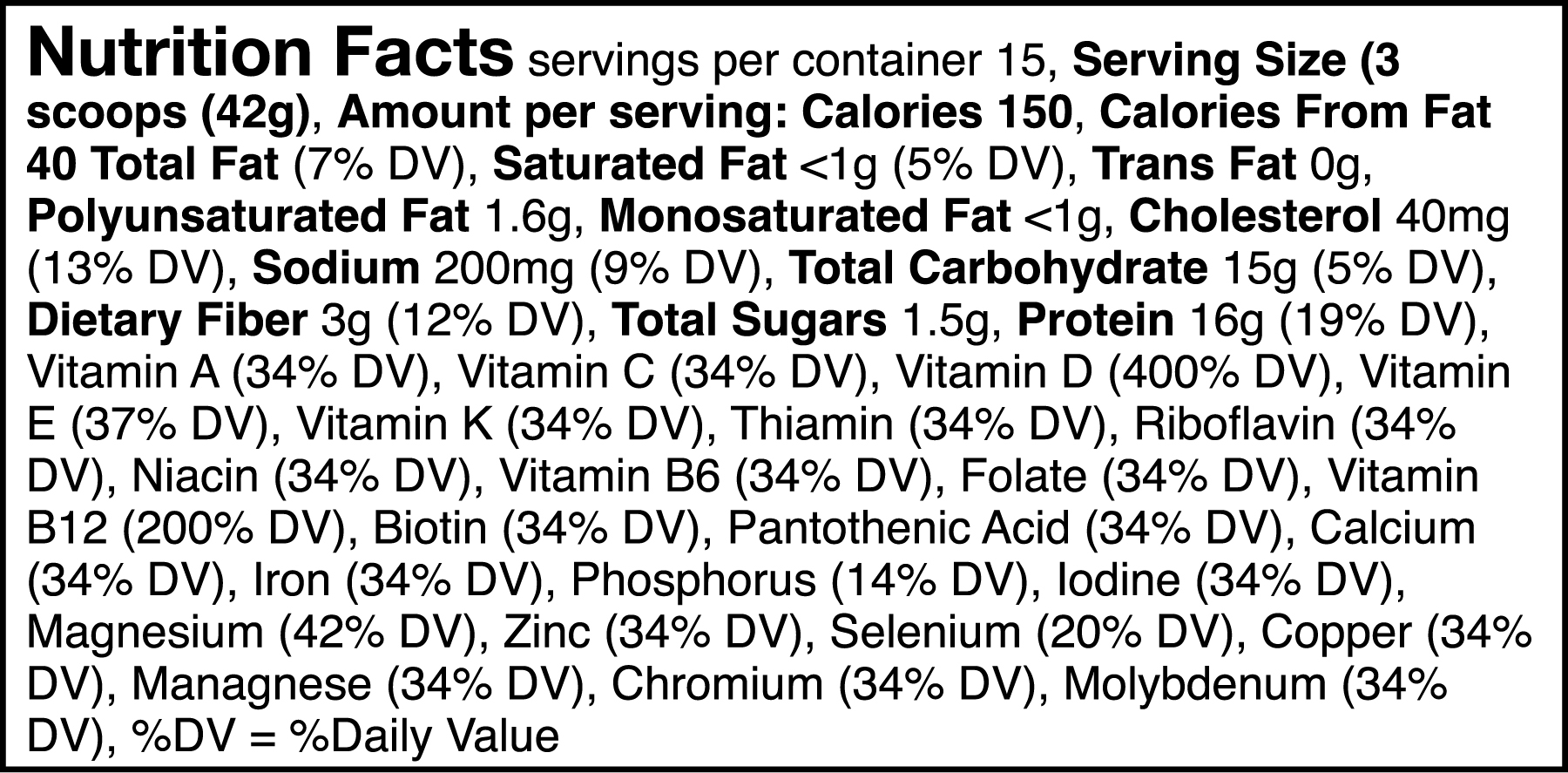 Vida Fuel - Plátano nutrition facts